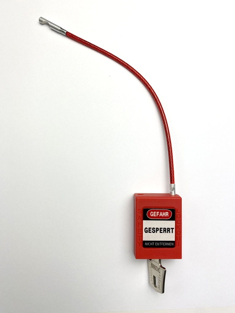 Sicherheitsschloss, Stahlseil 18 cm geöffnet