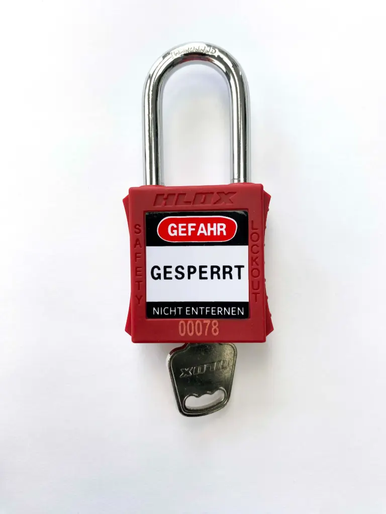 [ER110RDKD] Sicherheitsvorhängeschloss mit 38 mm Stahlbügel (KD) (Rot)