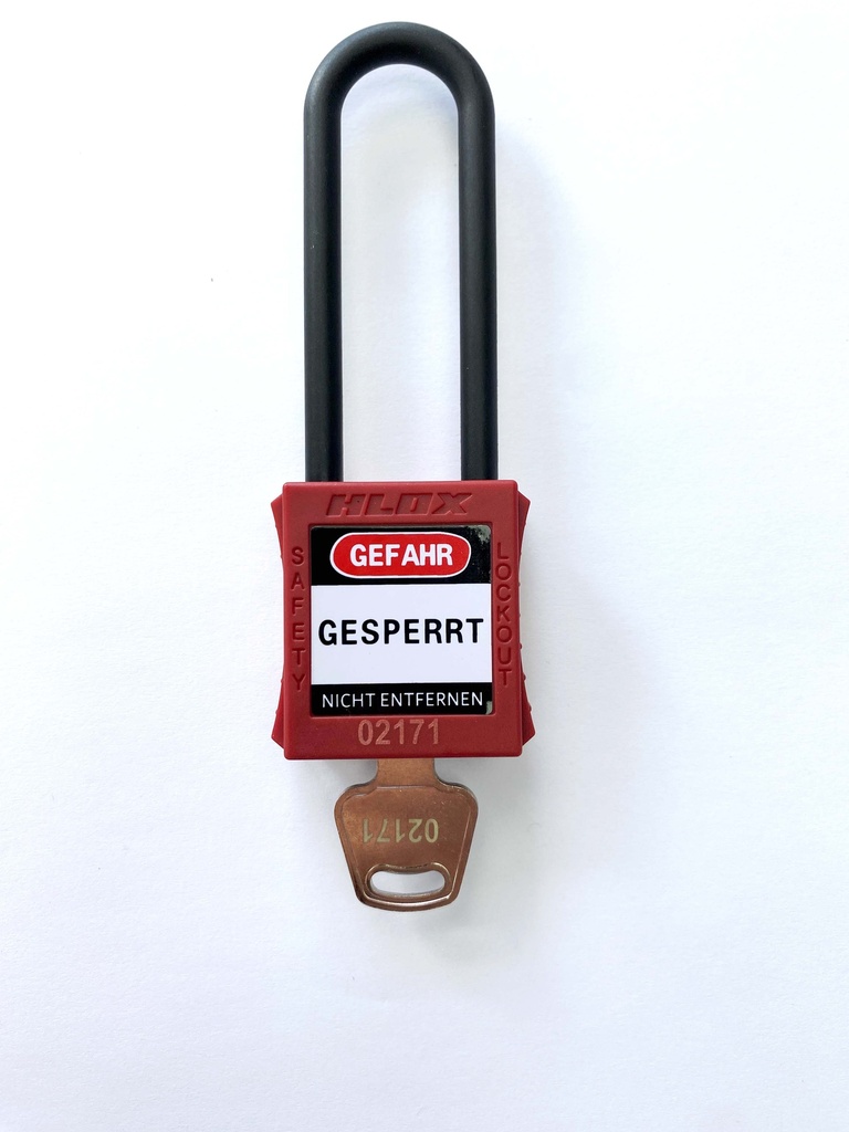 [ER102RDKD] Security padlock with 76 mm nylon shackle (KD) (red)