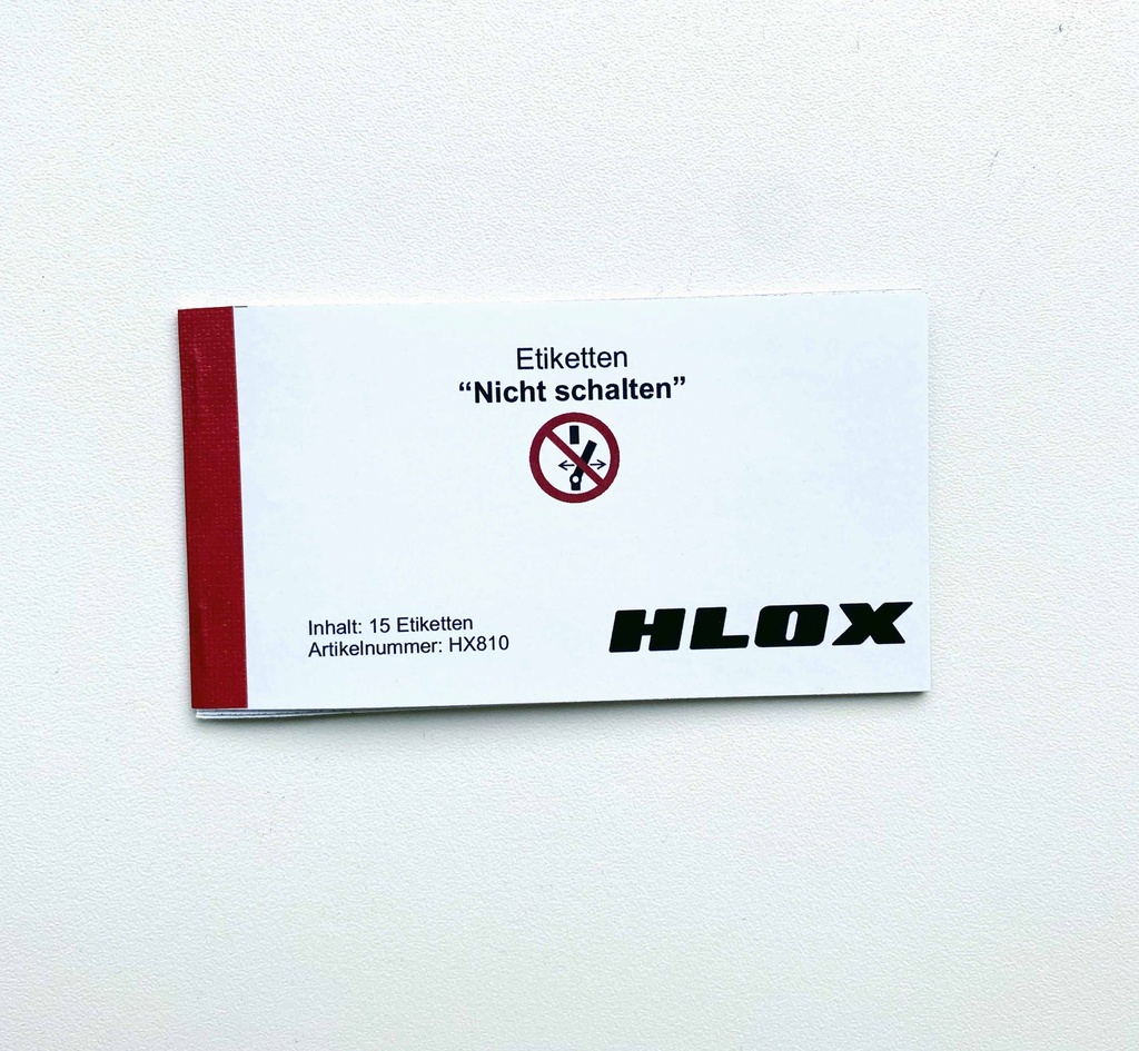 [HX810] Etikettenblock "Nicht Schalten" mit 15 Aufklebern