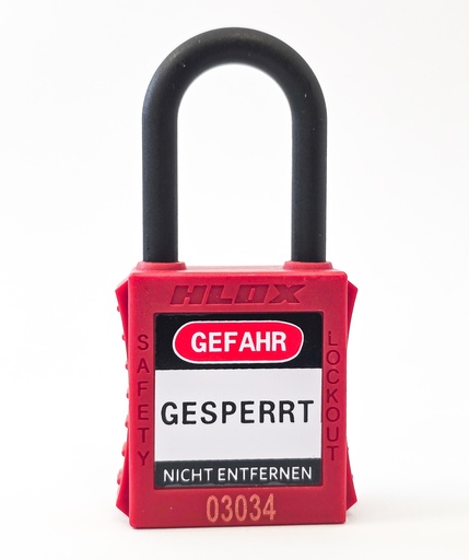 [ER100RDKD] Sicherheitsvorhängeschloss mit Nylonbügel