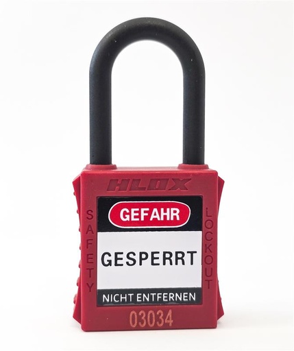 [ER101RDKA] Sicherheitsvorhängeschloss mit 38 mm Nylonbügel gleichschließend (KA)